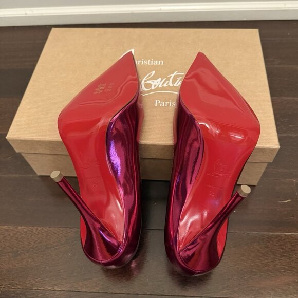 christian louboutin miss z mirror pink leather pumps 100mm - Picture 2 of 9